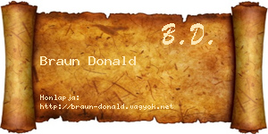 Braun Donald névjegykártya